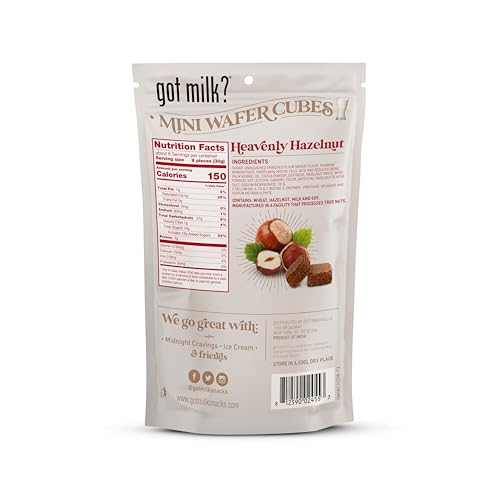 Got Milk Heavenly Hazelnut Wafer Cubes, Delicious Wafer Squares For Dessert Or Snack, 8.8 Oz.