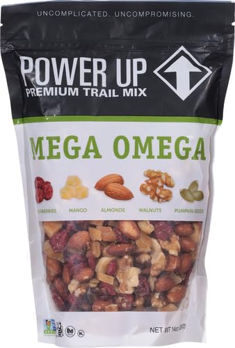 Power Up Trail Mix, Mega Omega Trail Mix, Non-GMO, Vegan, Gluten Free, No Artificial Ingredients, Gourmet Nut, 14 Ounce Bag (Pac