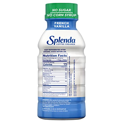 SPLENDA Sugar Free, Low Calorie French Vanilla Coffee Creamer, 8 Fl Ounces Bottle (Pack of 6)