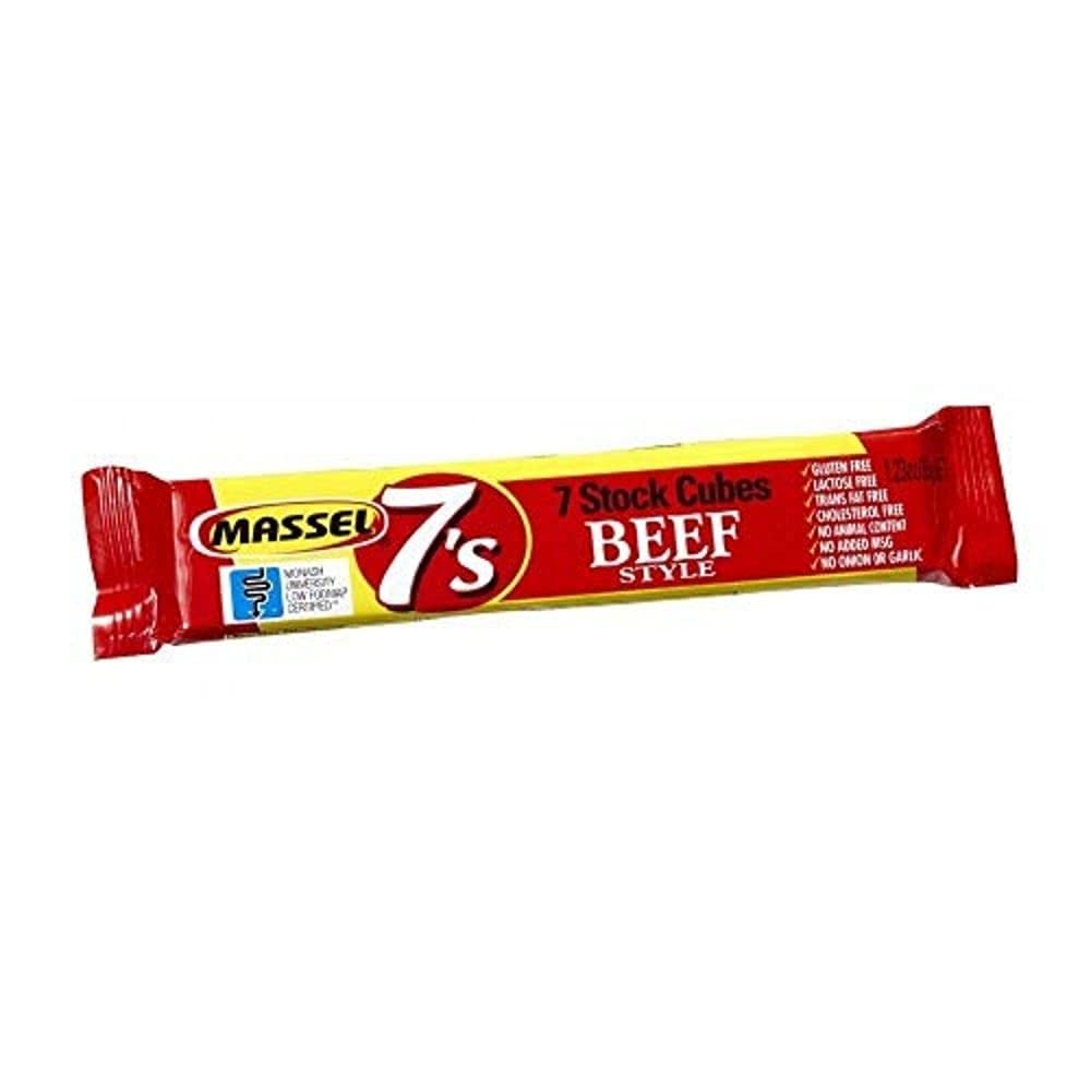 Massel 7'S Stock Cubes Beef Style Bouillon Broth- No Msg, Gluten-Free Soup Base - Bulk Pack (10 X 35G)