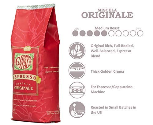 Grande Italia Whole Bean Espresso, Miscela Originale, Small Batch Artisan Roasted 2Lb
