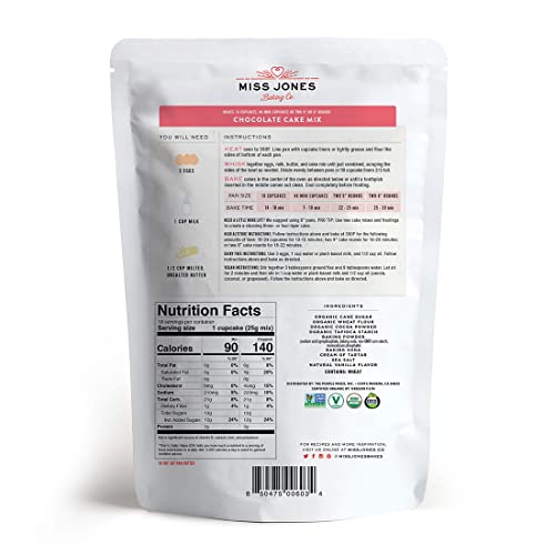 Miss Jones Baking Organic Cake And Cupcake Mix, Non-Gmo, Vegan-Friendly, Moist And Fluffy: Chocolate (Pack Of 6)