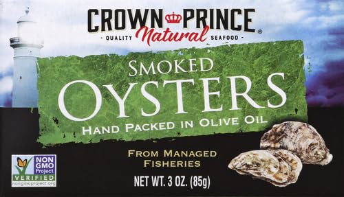 Crown Prince Smoked Oysters in Olive Oil, 3 Ounce, Model 71186-51573