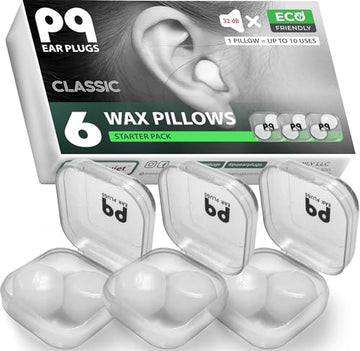 Pq Wax Ear Plugs For Sleep - 6 Silicone Wax Earplugs For Sleeping And Swimming - Gel Ear Plugs For Noise Cancelling, Wax Plugs P