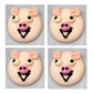 Edible Royal Icing Decorations - 2.25" Piggy Face - 4 count