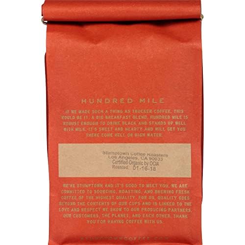 Stumptown Coffee Roasters, Medium Roast Organic Whole Bean Coffee - Hundred Mile 12 Ounce Bag with Flavor Notes of Jam and Toffe