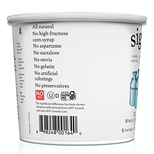 Siggis Icelandic Strained Whole Milk Yogurt, Plain, 24 OZ. - Thick, Protein-Rich Yogurt Snack