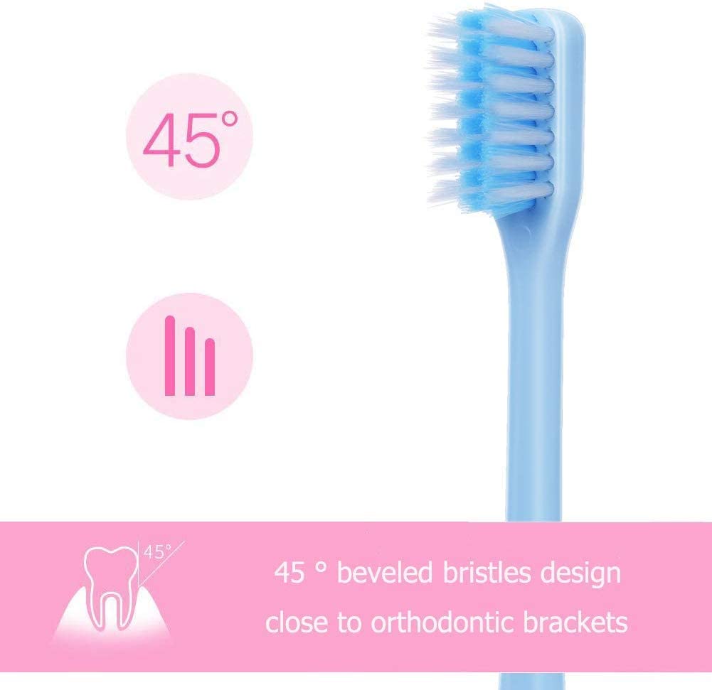 Y-Kelin V-Shaped Orthodontic Toothbrush Soft Bristle (4 Pcs) With One Inter-Dental Brush