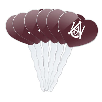 GRAPHICS & MORE Cupcake Picks Set of 6, Alabama A&M University Heart Decoration, Acrylic, One Size, Pepperdine University Color