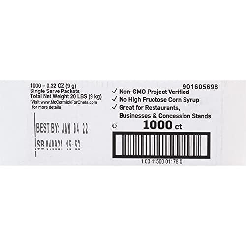 Frenchs Tomato Ketchup Packets - 1000 Count - Ideal for Takeout and Condiment Stations