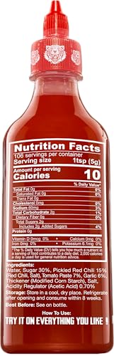 Crying Thaiger Sriracha Ketchup Chili Sauce In Squeeze Bottle 18.6 Ounce, Vegan, Gluten Free, Non-Gmo, From Thailand (Pack Of 1)