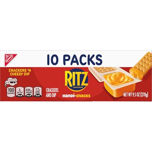 Handi-Snacks RITZ Crackers N Cheesy Dip Snack Packs, 10 Snack Packs