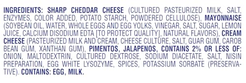 PALMETTO CHEESE Jalapeno Pimento Cheese Spread - Homestyle Spreadable Cheddar Cheese for Holiday Sides and Appetizers, Burgers,