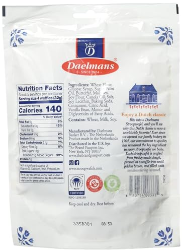 DAELMANS Stroopwafels, Dutch Waffles Soft Toasted, Caramel, Office Snack, Mini Size, Kosher Dairy, Authentic Made In Holland, 1