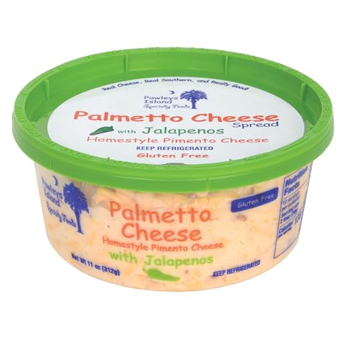 PALMETTO CHEESE Jalapeno Pimento Cheese Spread - Homestyle Spreadable Cheddar Cheese for Holiday Sides and Appetizers, Burgers,
