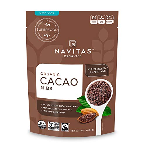 Navitas Organics Cacao Nibs 16 oz. Bags (Pack of 2) - Organic Non-GMO Fair Trade Gluten-Free