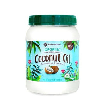 Member Mark Organic Virgin Coconut Oil, 56 Fl Oz of Cold Pressed and Unrefined Coconut Oil