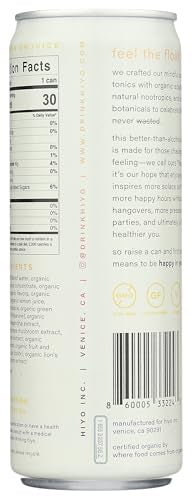 Hiyo Organic Blackberry Lemon Functional Seltzer, 12 Fz