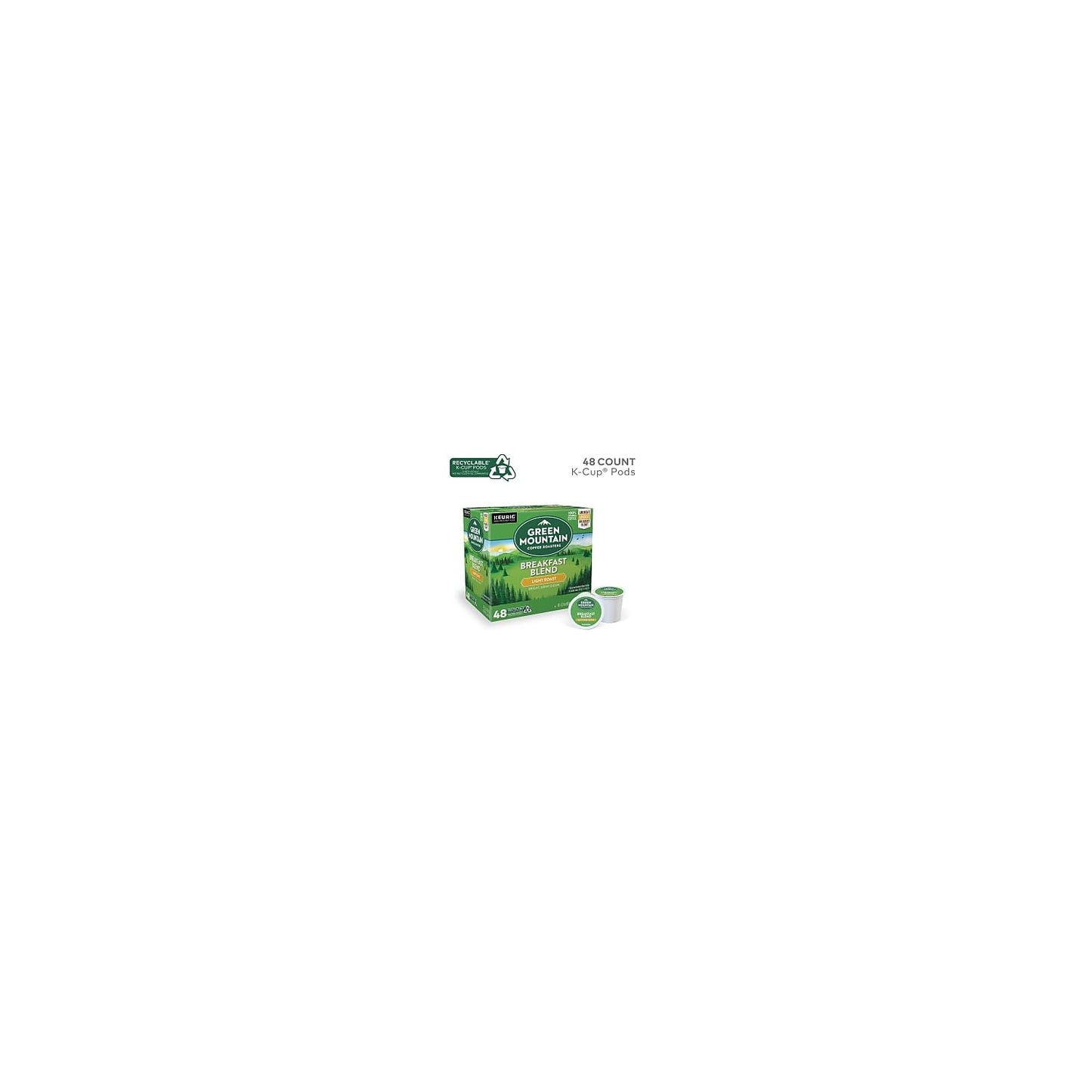 Green Mountain Coffee Roasters Blend, Single-Serve Keurig K-Cup Pods, Light Roast Coffee, 48 Count
