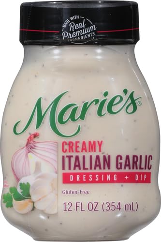 Marie's Creamy Italian Garlic Dressing, 12 oz - Savory Flavor for Salads and Dipping, Perfect for Gourmet Cooking