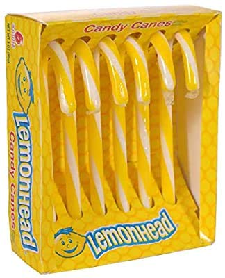 Ferrara (1) Box Lemonhead Candy Canes - 6 Individually Wrapped Pieces Holiday Candy Per Box - Net Wt. 2.64 Oz