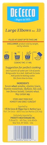 De Cecco Pasta Large Elbow Pasta, 16 Oz