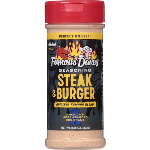 Famous Daves Steak & Burger Seasoning, 2 Pack, 16.50 oz Total, Perfect for Grilling and Cooking