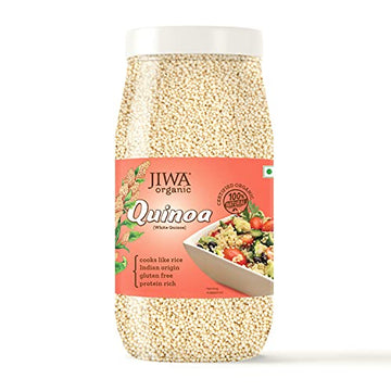 Jiwa Healthy By Nature Organic Quinoa | High Protein White Quinoa| Cooks Like Rice | Indian Origin | Certified Organic & Gluten 