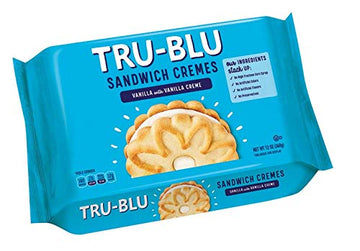 Tru-Blu Vanilla Cookies With Vanilla Creme | No Artificial Ingredients | No High Fructose Corn Syrup | Made In The Usa | 12 Ounce (Pack Of 3)