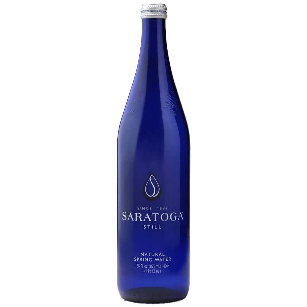 Generic Saratoga Spring Water, Still, Non-Sparkling, Sodium Free, Low Mineral, 28 Fl Oz (Pack of 12 Glass Bottles)