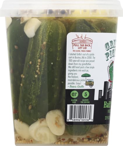 Grillos Pickles Half Sour Whole Pickles, 32 Fl oZ