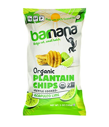 Barnana Organic Plantain Chips, Acapulco Lime, 5 Ounce Bag - Paleo, Vegan, Grain Free Chips