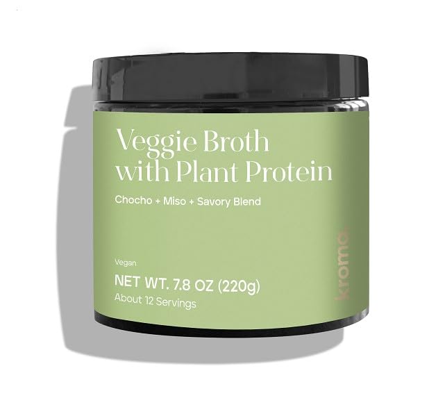 KROMA Vegetable Broth Powder Mix, Gluten Free, Vegan, 7.8 oz, with Red Miso, Veggies & Herbs, Supports Gut Health & Energy