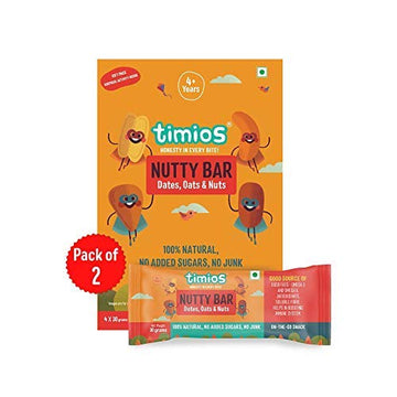 Timios Nutty Bar | Healthy Snack For Kids | Natural Energy Food Product For Toddlers | Nutritious And Ready To Eat | Children 4+