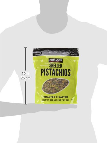 Kirkland Signature Nuts, Shelled Pistachios Roasted & Salted 24 Ounce (Pack Of 1)