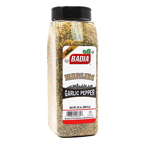 Badia Harlem Garlic Pepper Seasoning, 24 Ounce (Pack of 6) - Bold Flavor, Perfect for Cooking and Seasoning
