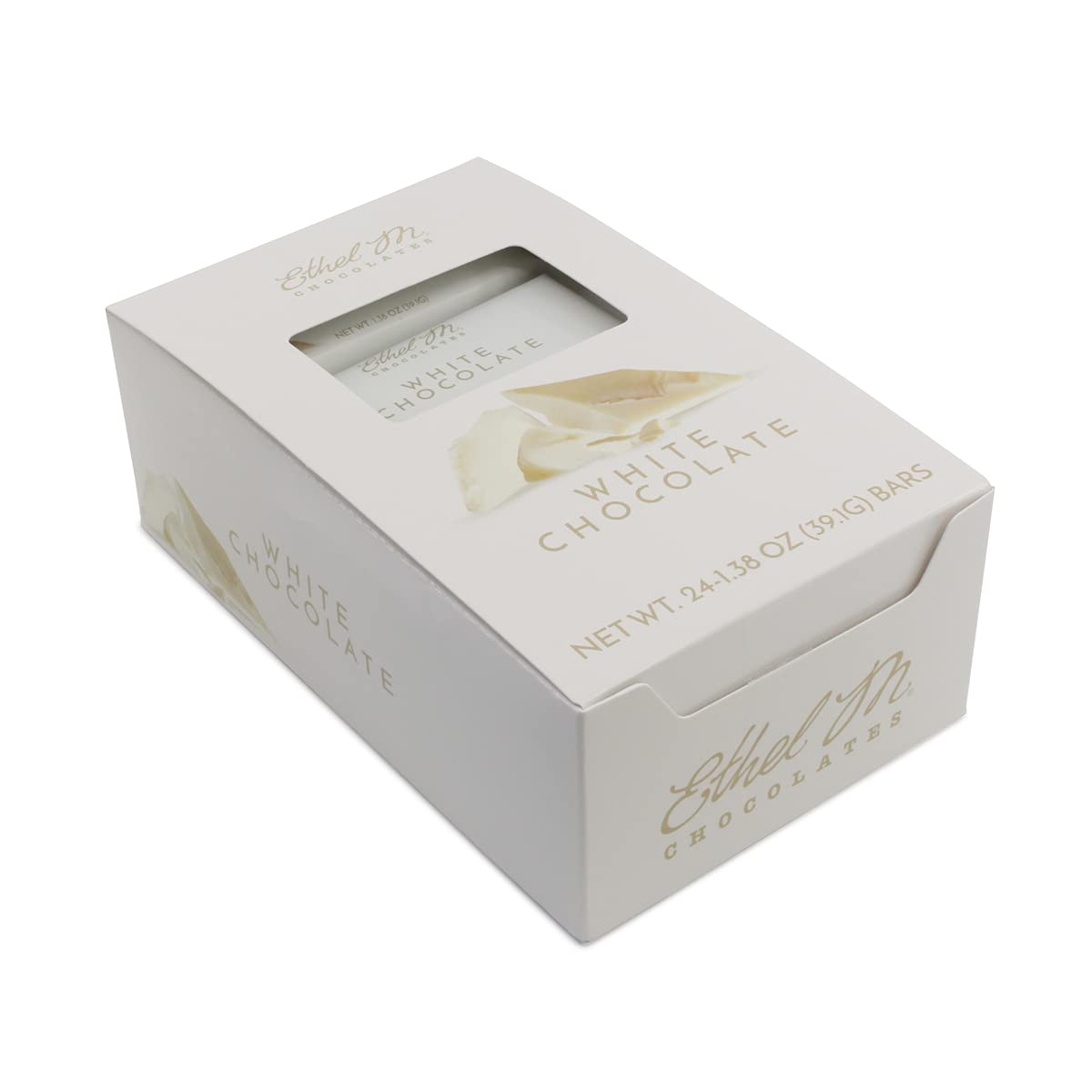 Ethel M Chocolates Top-Grade White Chocolate Bars  Individually Wrapped Chocolate Candy Bars  For Gifting  Holidays & Everyday Indulgence (24 Pieces)