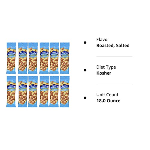 Blue Diamond Almonds, 1.5Oz Tubes, Roasted Salted, 12 Ea
