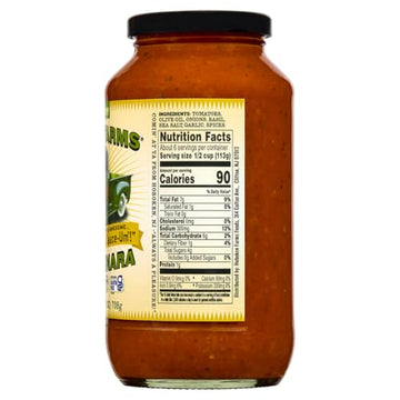 Hoboken Farms Basil Marinara Sauce - No Sugar Added, Low Sodium, Non-GMO, Preservative-Free, Low Carb, Keto - Better For You Pas