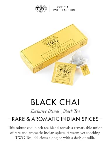 Twg Tea | Black Chai | Black Tea | Aromatic Indian Spices | 15 Hand Sewn Cotton Teabags | Gift Set