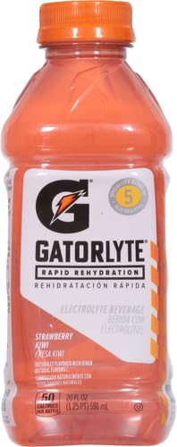 Gatorlyte Rapid Rehydration Electrolyte Beverage Kiwi Strawberry, 20 Oz Bottle
