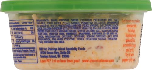 PALMETTO CHEESE Jalapeno Pimento Cheese Spread - Homestyle Spreadable Cheddar Cheese for Holiday Sides and Appetizers, Burgers,
