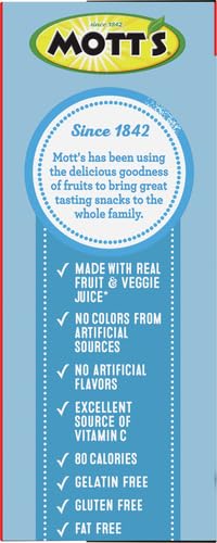 Motts Fruit Flavored Snacks, Assorted Fruit, Gluten Free Snack, Stocking Stuffers, Family Pack, 40 Ct, 32 Oz