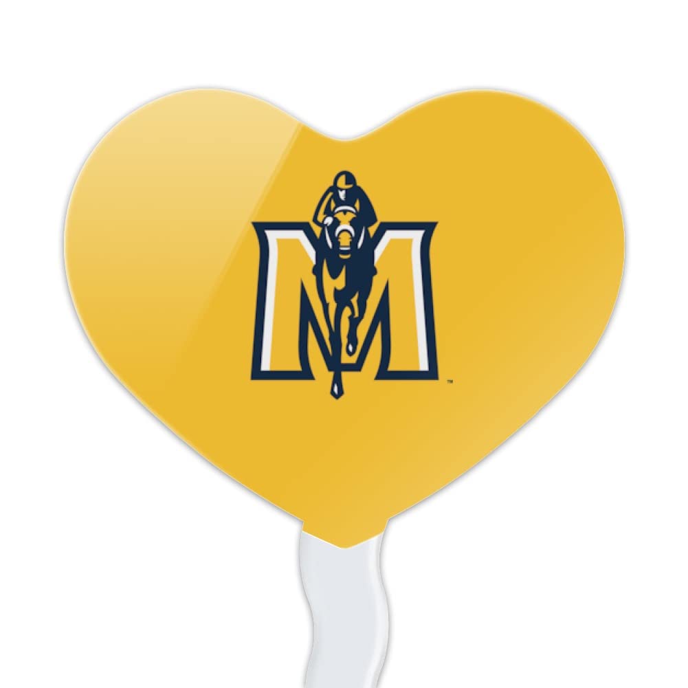 GRAPHICS & MORE Cupcake Picks Set of 6, Acrylic, Murray State University Secondary Logo Heart Design