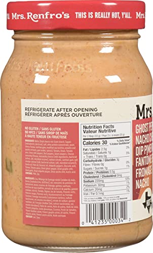 Mrs. Renfros Hot Ghost Pepper Nacho Cheese Sauce, 16 Ounce (Pack of 6)
