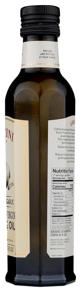 Lucini Italia Robust Garlic Extra Virgin Olive Oil - Case Of 6 - 8.5 Fl Oz.