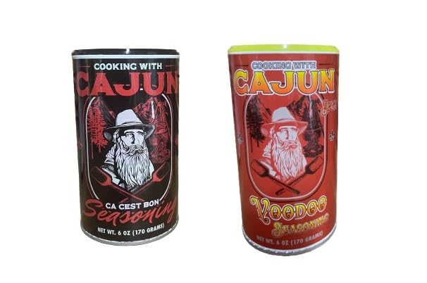 Cooking With Cajun - Variety Bundle - 1 Each Of Spicy Voodoo Seasoning 6 Oz And Ca Cest Bon Seasoning 6 Oz