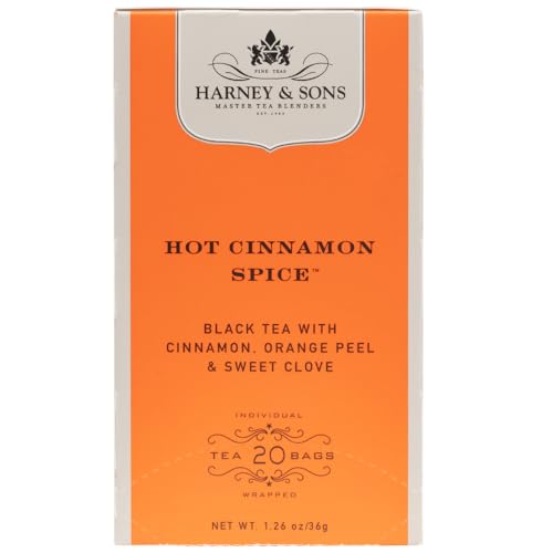 Harney & Sons Black Tea Bags  Hot Cinnamon Spice  20 Count