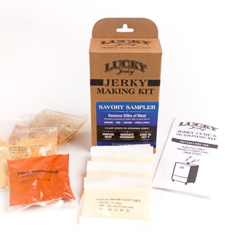 Lucky Jerky Ultimate Savory Diy Seasoning Kit - 12Oz - Original, Bbq, Teriyaki, Sweet & Spicy Flavors - Perfect For Homemade Bee
