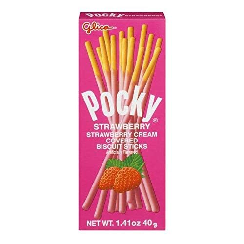 Glico Pocky Biscuit - Strawberry - Case of 20-1.41 Oz.